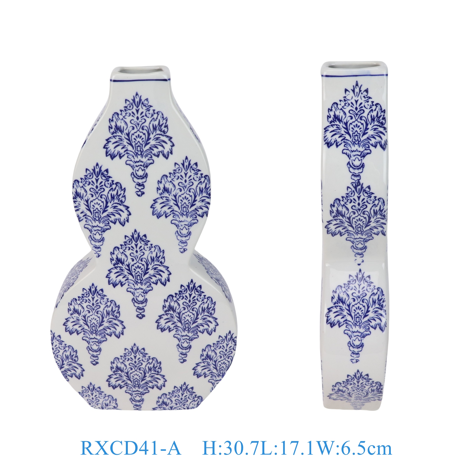 RXCD41-A青花四方扁肚葫芦瓶