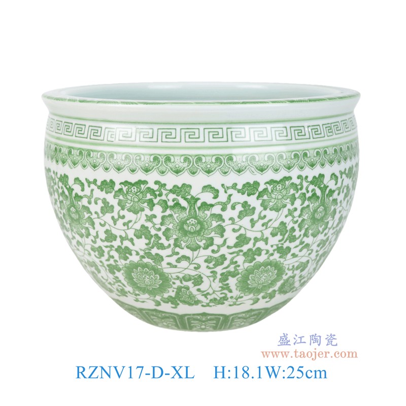 RZNV17-D-XL-L-M-S绿色缠枝莲笔洗缸四件套组合