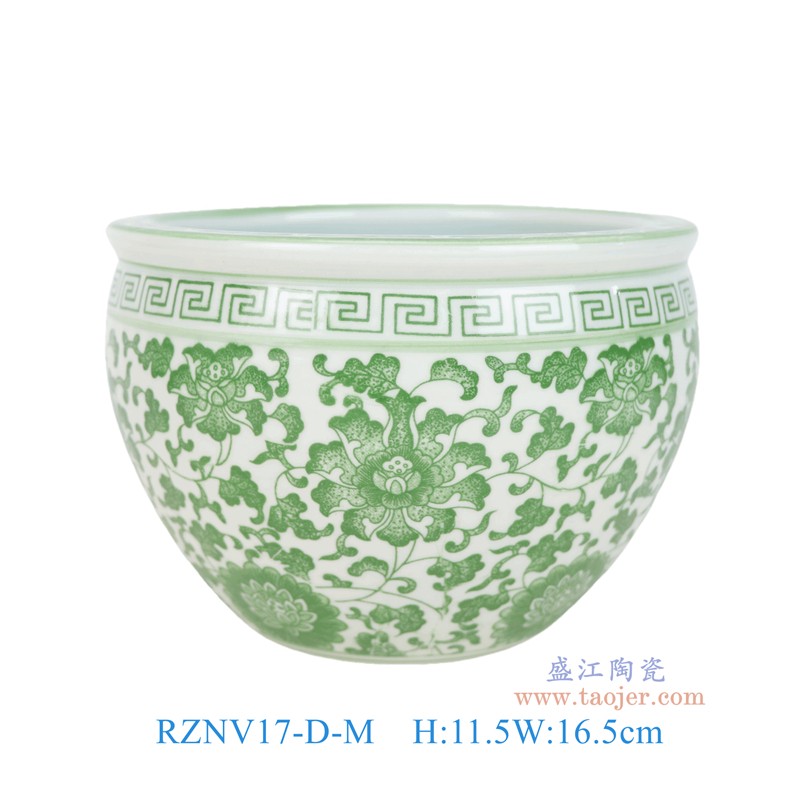 RZNV17-D-XL-L-M-S绿色缠枝莲笔洗缸四件套组合