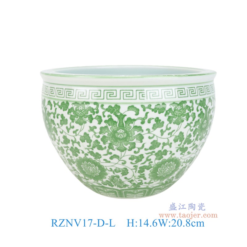RZNV17-D-XL-L-M-S绿色缠枝莲笔洗缸四件套组合