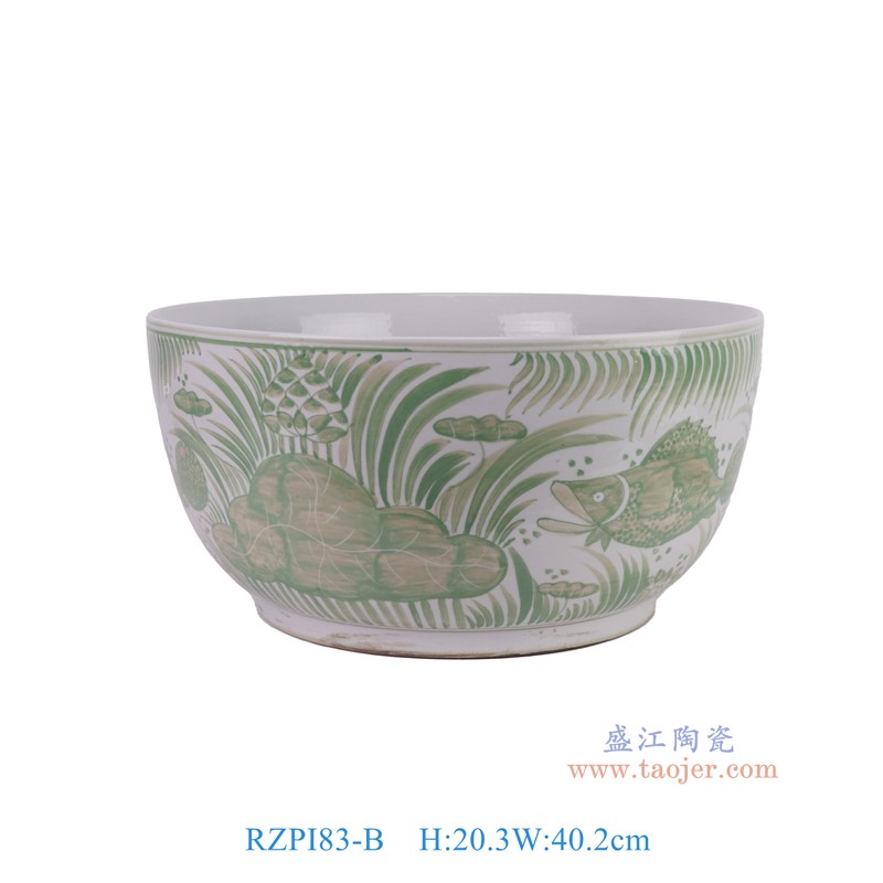 RZPI83-B 绿色鱼藻纹大碗 