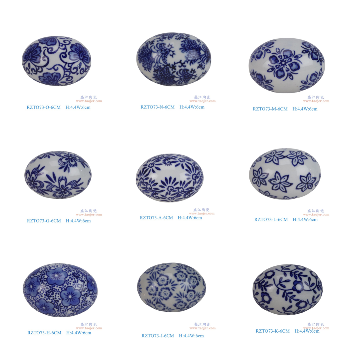 RZTO73-O-6CM_RZTO73-N-6CM_RZTO73-M-6CM_RZTO73-L-6CM_RZTO73-K-6CM_RZTO73-J-6CM_RZTO73-H-6CM_RZTO73-A-6CM_RZTO73-G-6CM   6cm青花花叶纹蛋