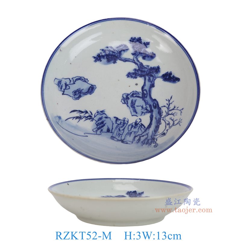 RZKT52-M5英寸青花松下问路人物圆盘