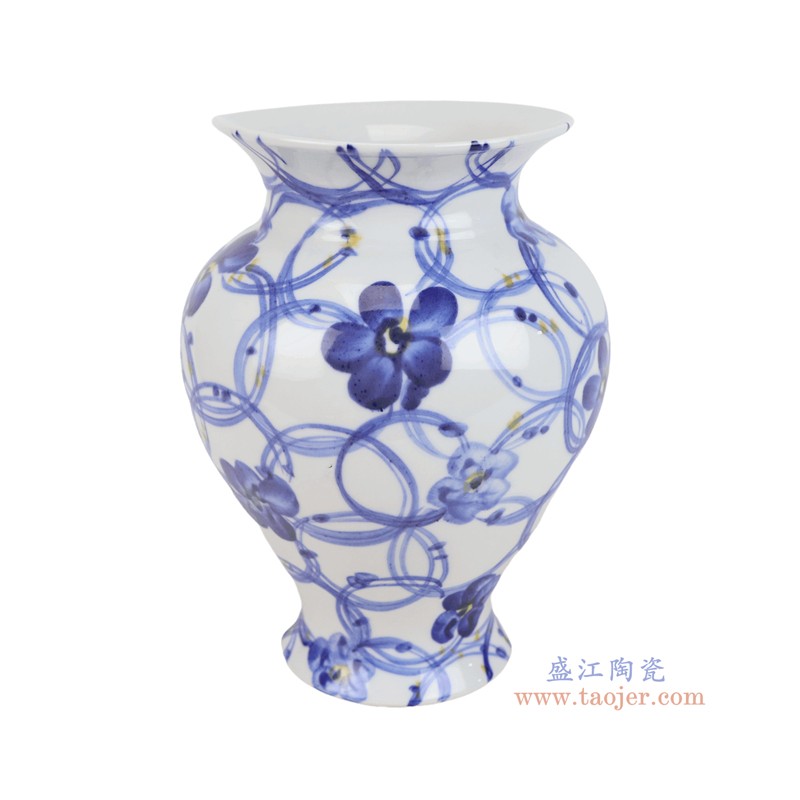 RZUF101-E   青花花叶纹花瓶