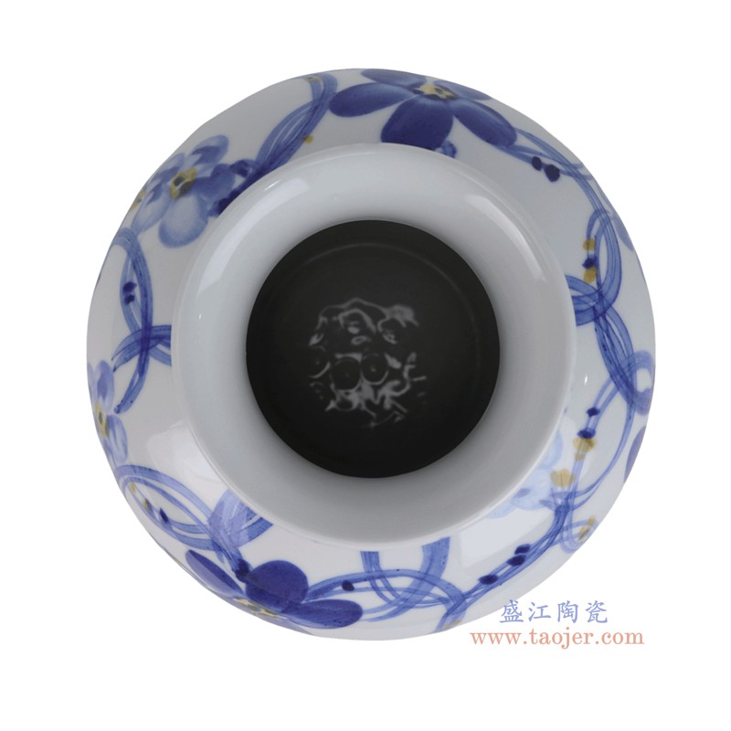 RZUF101-A   青花花叶纹莲子瓶