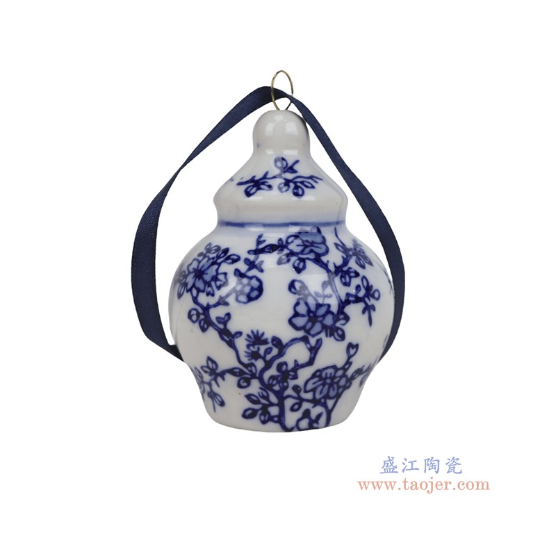 RZTO01-AA  青花花叶纹将军罐小吊瓶吊坠