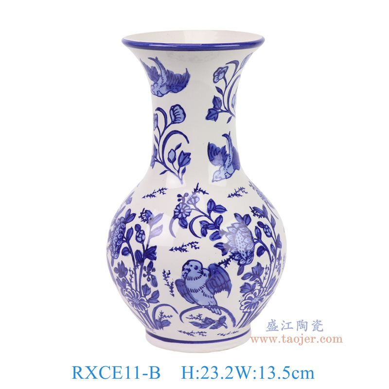 RXCE11-B青花花鸟赏瓶
