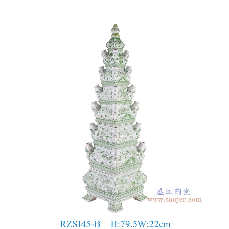 RZSI45-B绿色花叶纹宝塔