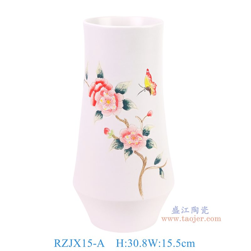 RZJX15-A 新彩花蝶纹福桶瓶