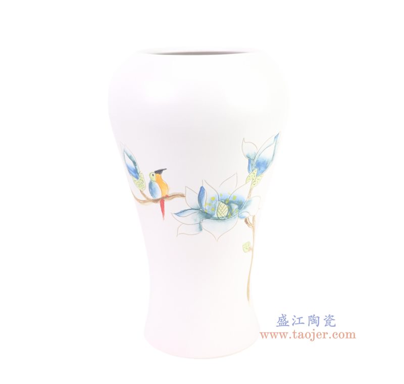 RZJX14-A  新彩花鸟花瓶