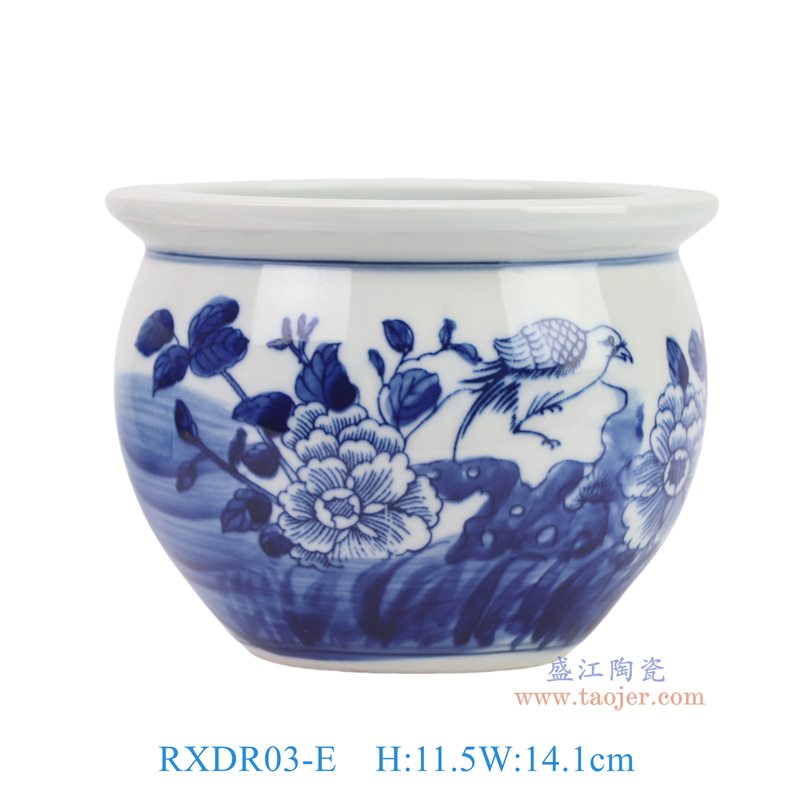 RXDR03-E青花花鸟小缸香炉