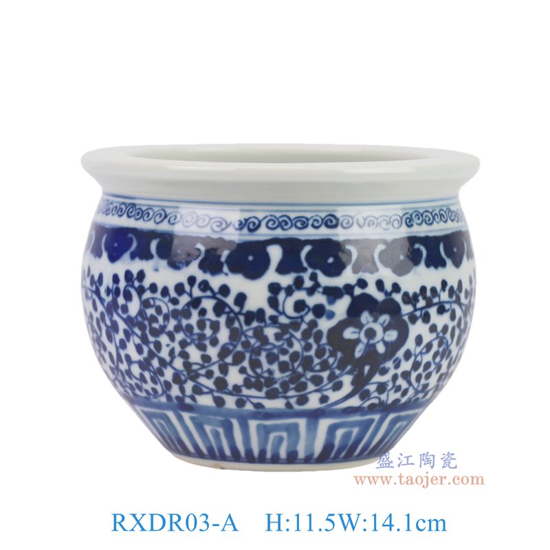 RXDR03-A青花缠枝莲小缸香炉