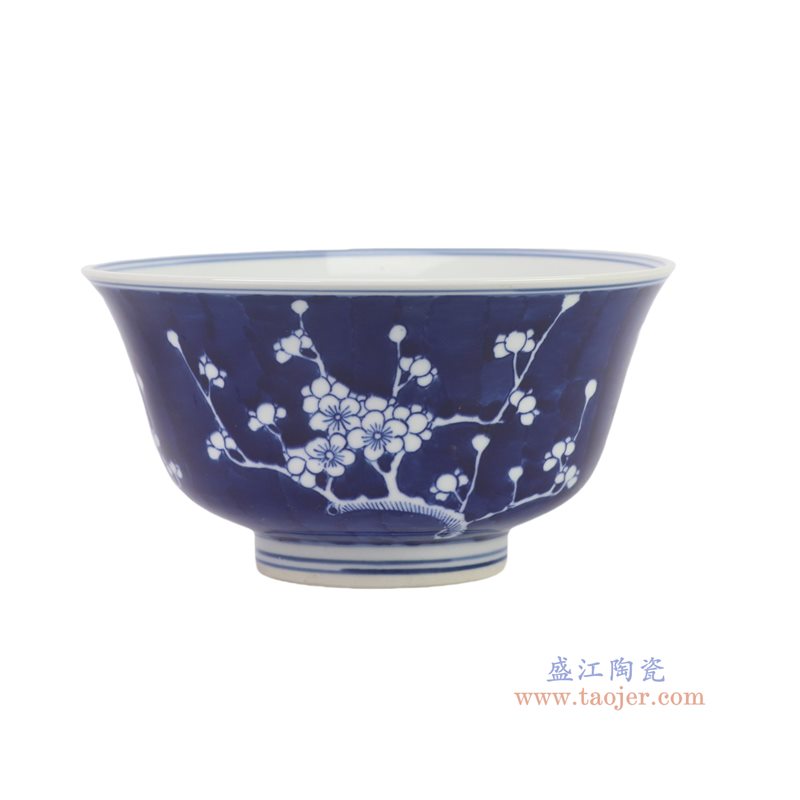 RXDR02-B   青花蓝底梅花冰梅4.5英寸碗