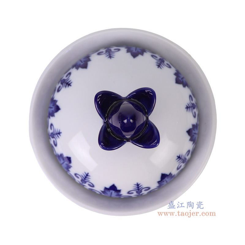 RXCM10-D  青花花叶纹小茶叶罐糖果罐