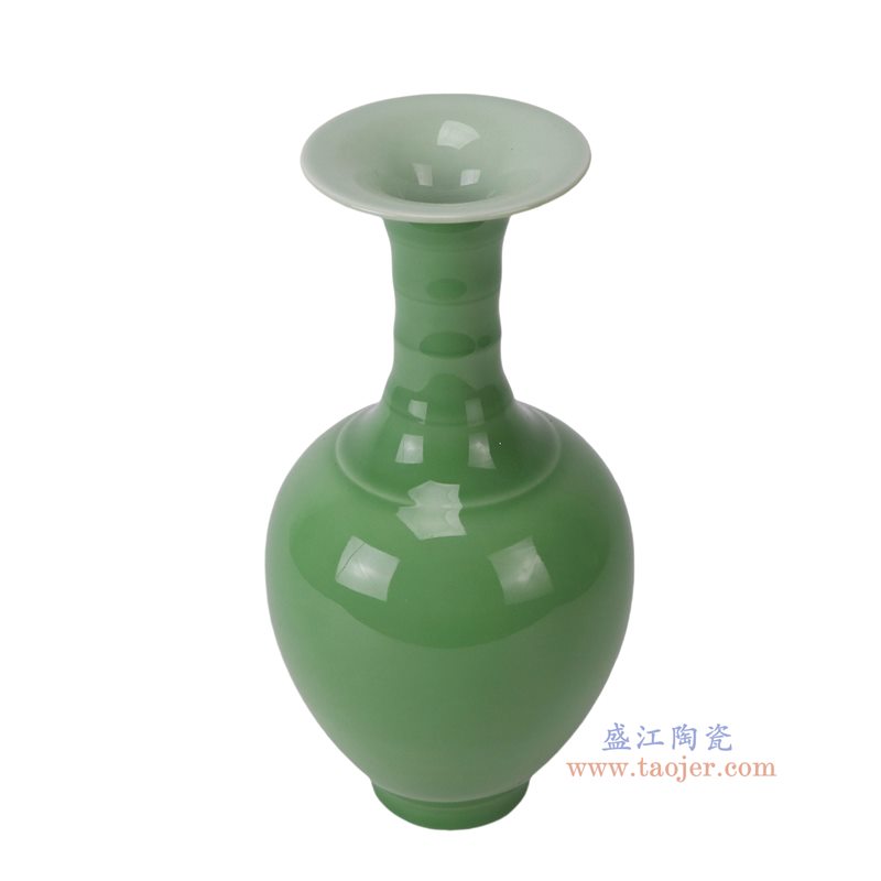 RXDN15-A  绿色竹节纹赏瓶