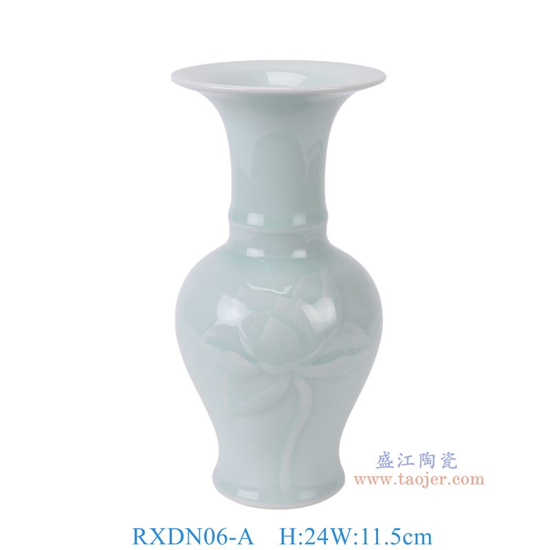 RXDN06-A  影青雕刻荷花花觚瓶