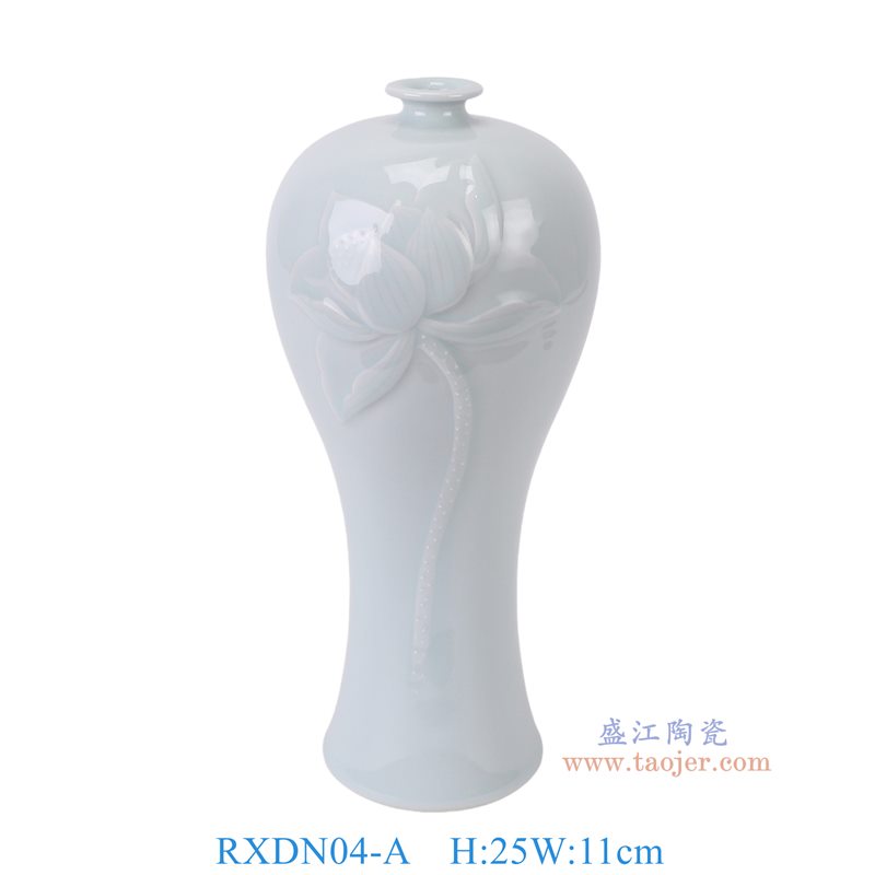 RXDN04-A   影青雕刻荷花梅瓶