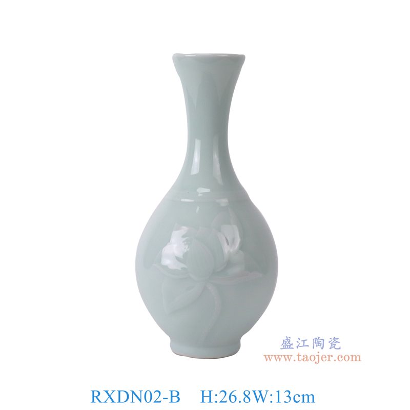 RXDN02-B   影青雕刻荷花玉壶春瓶