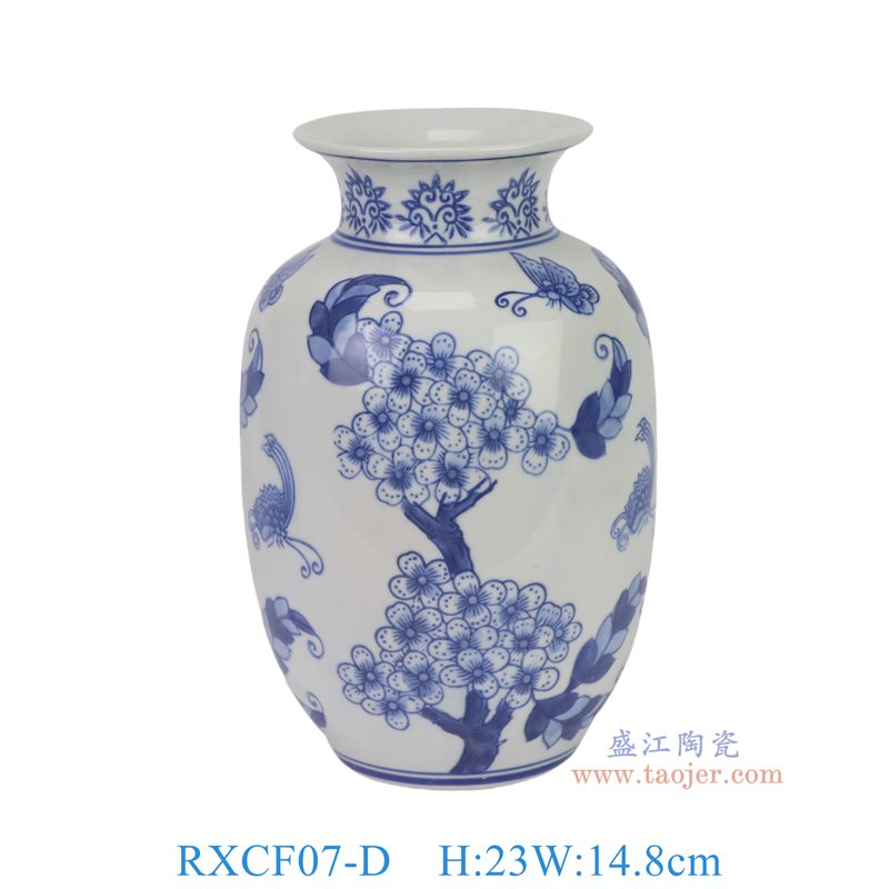 RXCF07-D 青花花蝶纹冬瓜瓶