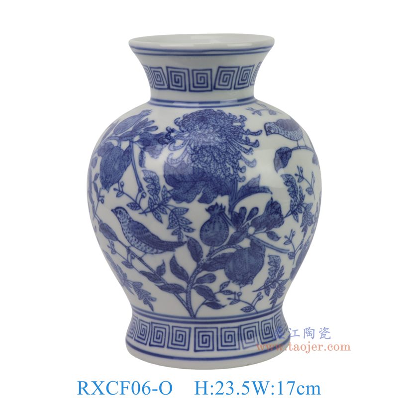 RXCF06-O青花花鸟莲子瓶