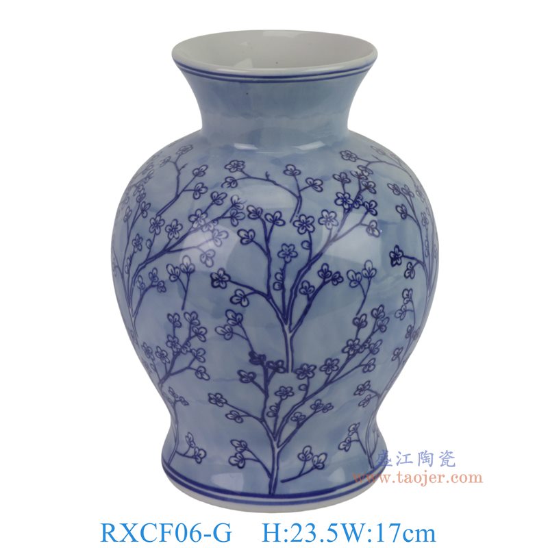 RXCF06-G浅蓝底青花小梅花莲子瓶