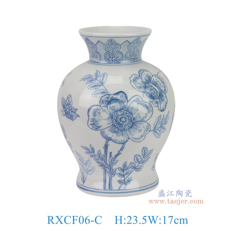 RXCF06-C釉里红花蝶纹莲子瓶