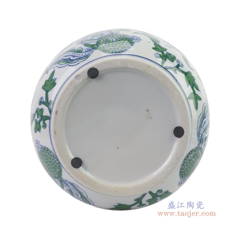 RXBY-YF455  绿色花果纹花瓶 