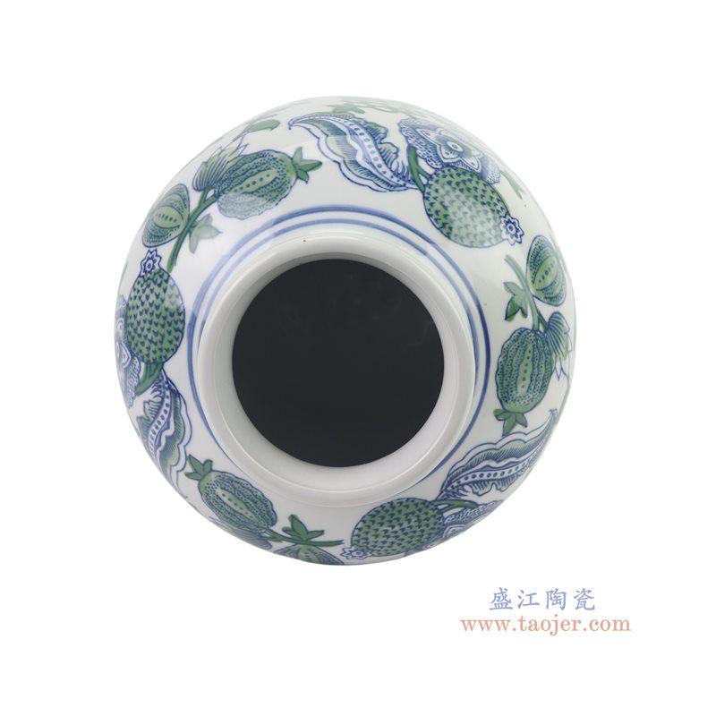 RXBY-YF455  绿色花果纹花瓶 