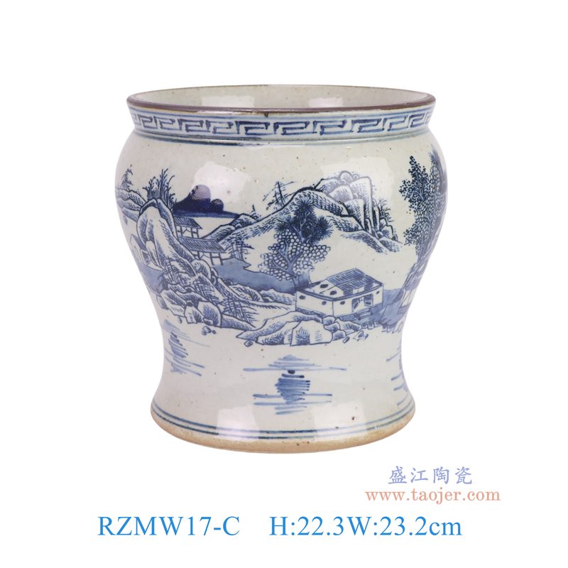 RZMW17-C青花山水香炉缸