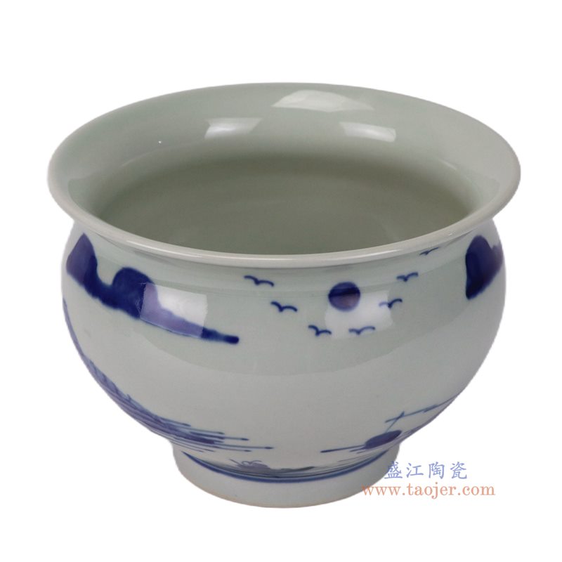 RZHC05-A 青花山水香炉水浅缸
