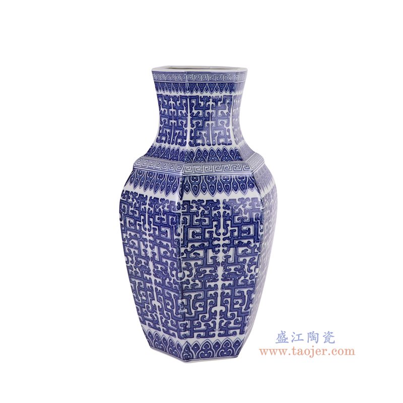 RYJF88-A   青花夔龙纹六方瓶