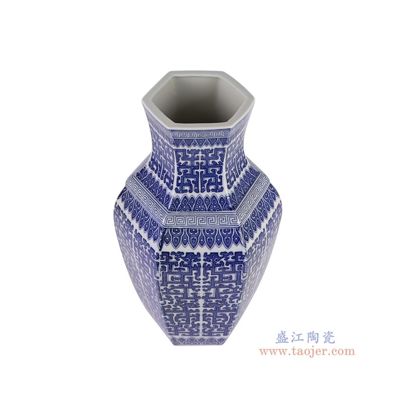 RYJF88-A   青花夔龙纹六方瓶