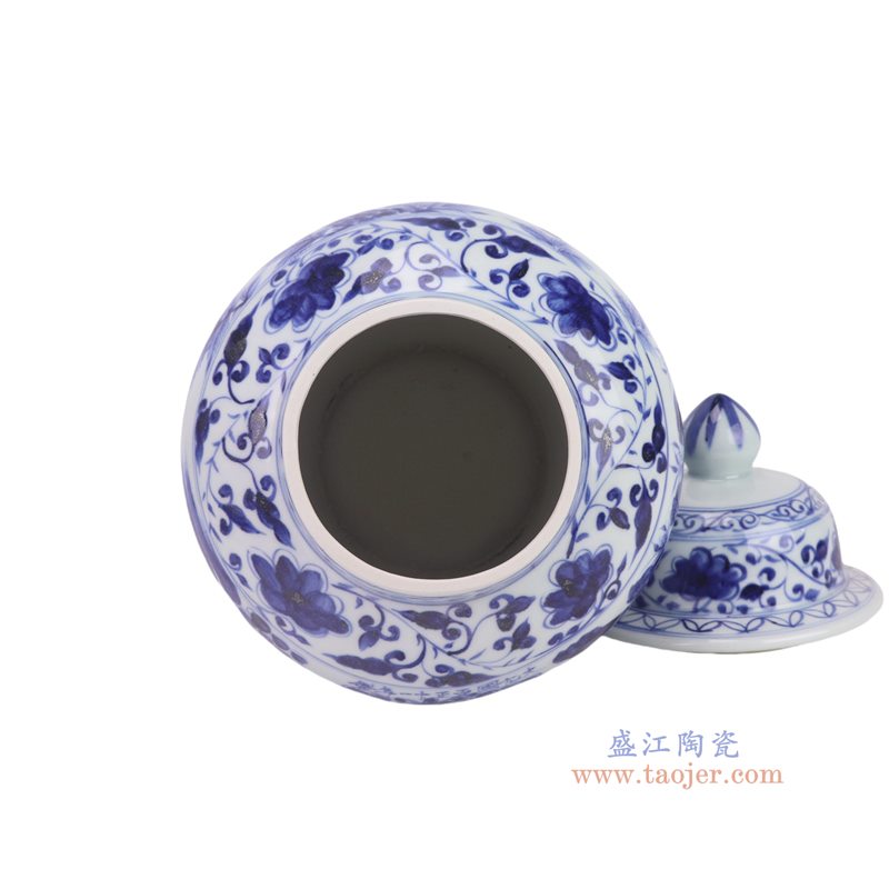RXDQ06-A   青花萧何月下追韩信人物将军罐