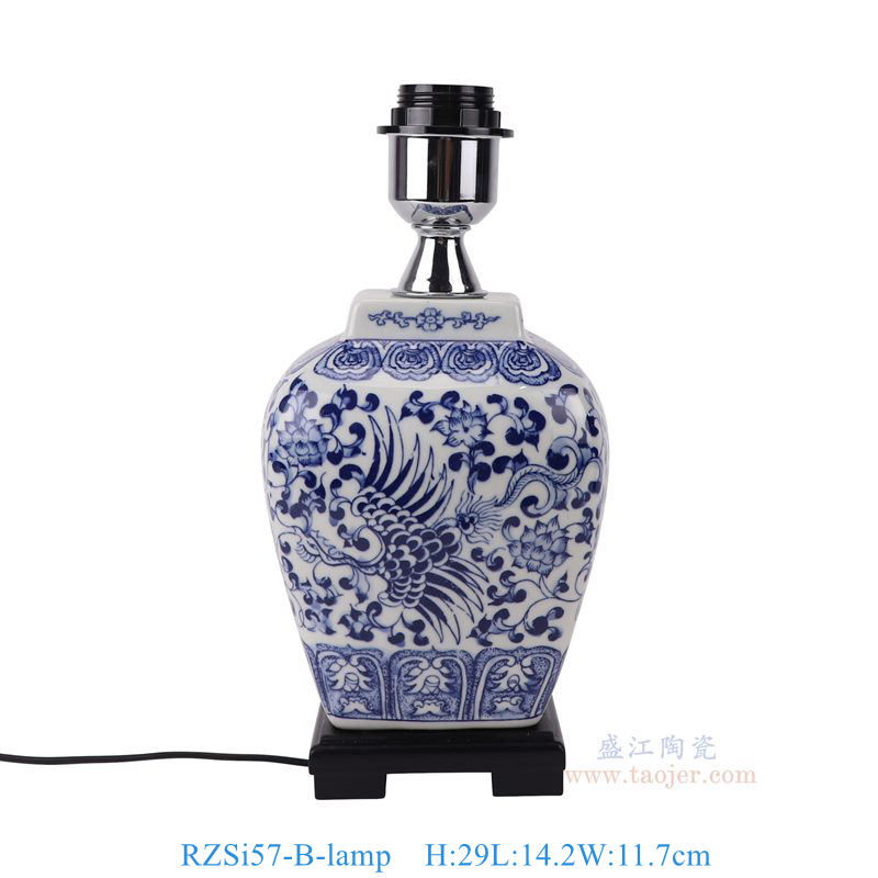 RZSi57-B-lamp青花长方形凤凰纹灯具