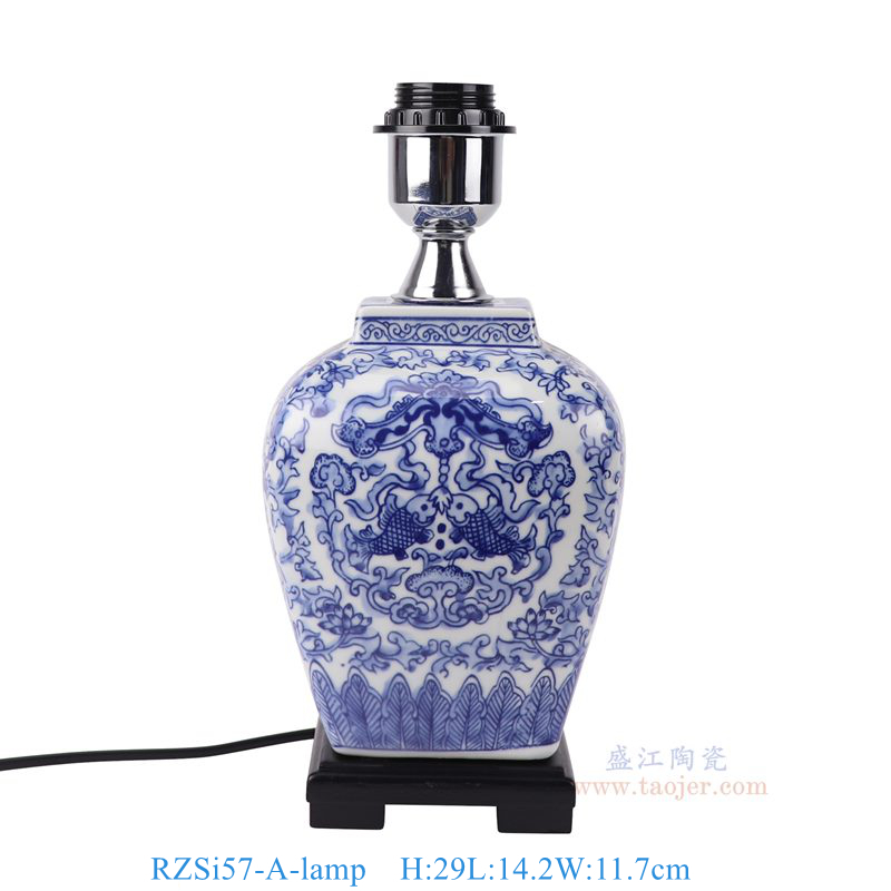 RZSi57-A-lamp青花鱼纹长方形口灯具