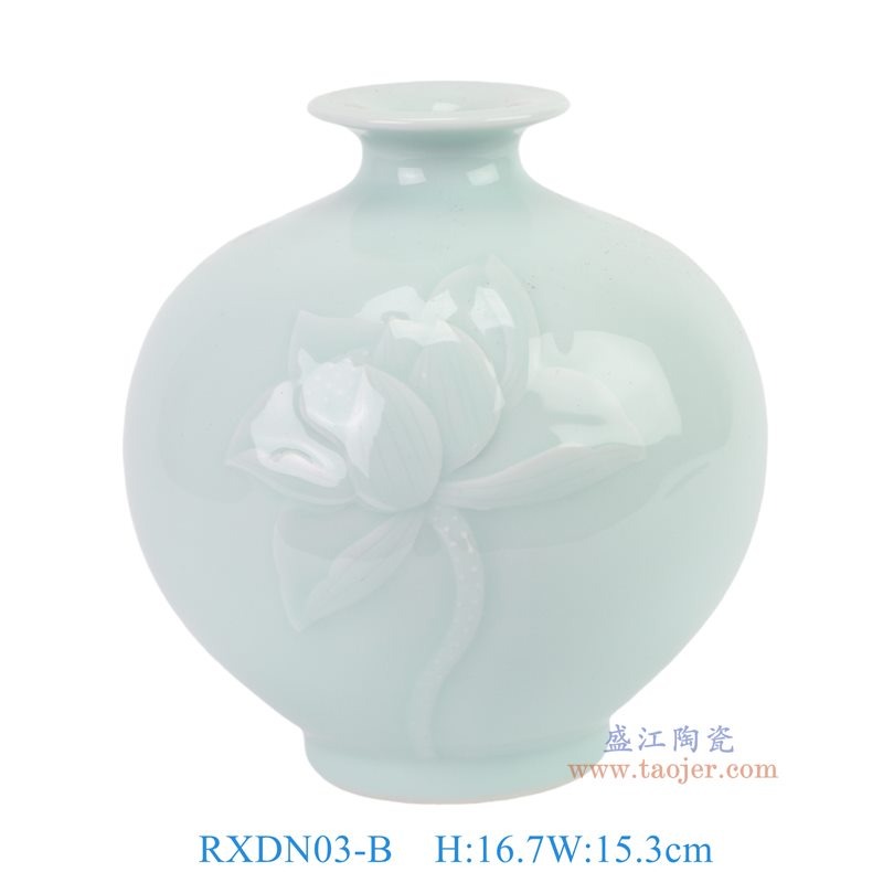 RXDN03-B  影青雕刻荷花石榴瓶