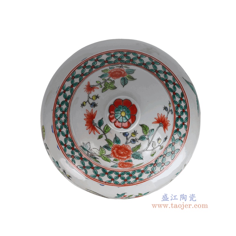 RZSY12-C 粉彩凤凰花鸟将军罐