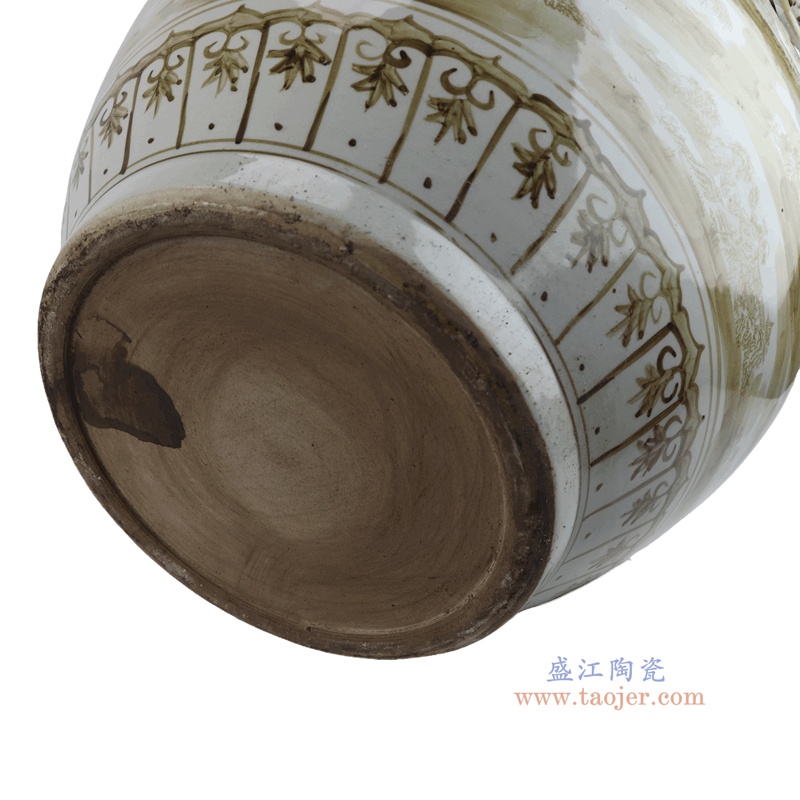 RZSC69-A 棕色山水狮耳衔环大缸