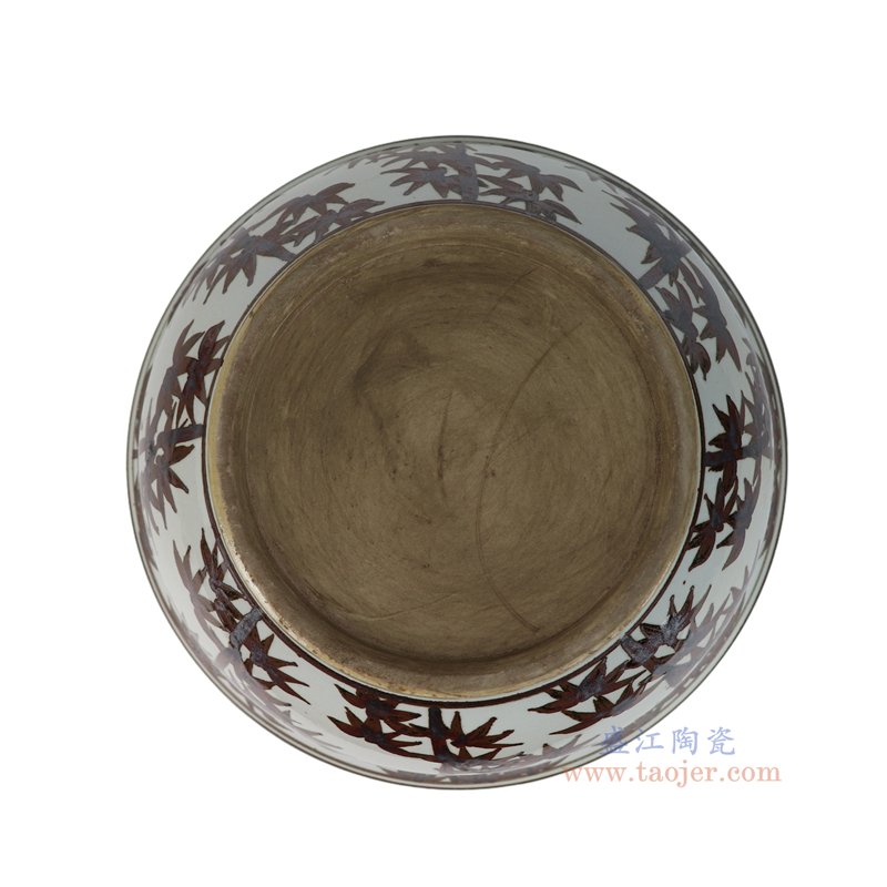 RZSX135-H 仿古脚踩泥铁锈红竹纹大碗