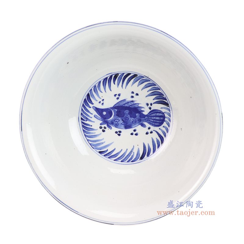 RZPI111-A 青花鱼藻纹高脚碗