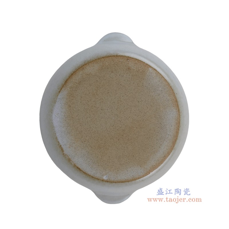 RXDW51-A-S  复古白色黑斑点双耳盘小号
