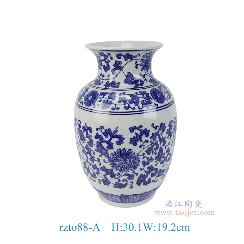 RZTO88-A 青花缠枝莲冬瓜瓶 