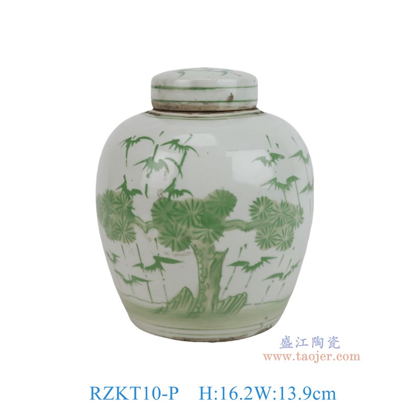RZKT10-P  绿色松竹梅小明罐