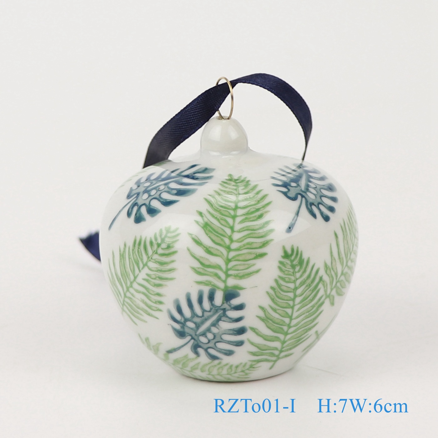 RZTO01-I 绿色树叶苹果罐吊坠