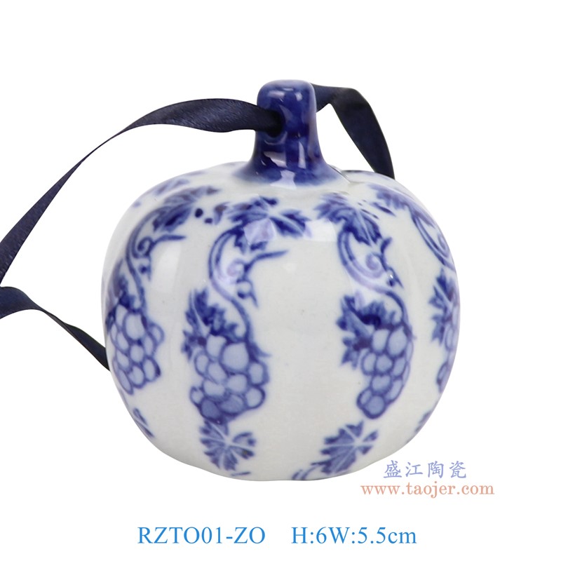 RZTO01-ZO 青花花卉南瓜圣诞吊坠 