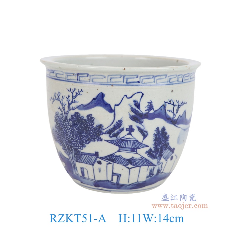 RZKT51-A青花梧桐山水小缸