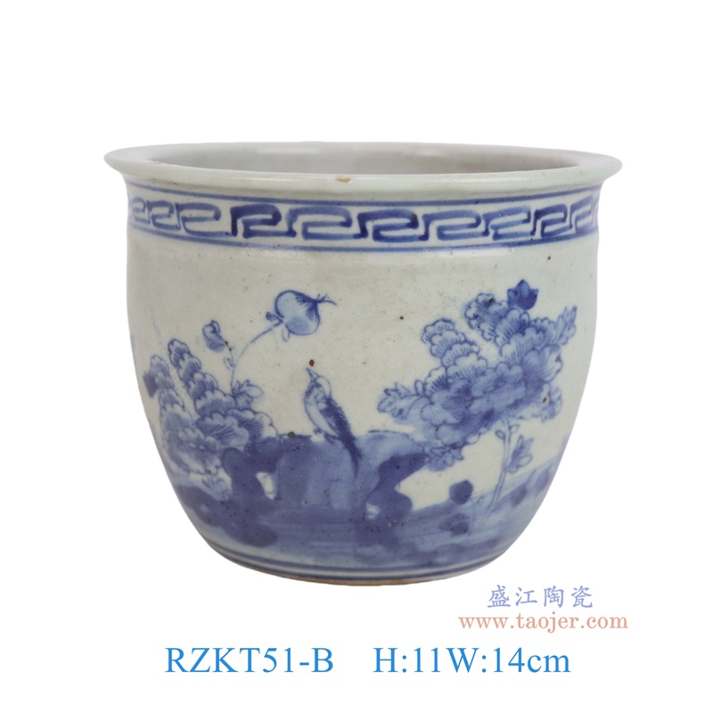 RZKT51-B青花花鸟小缸