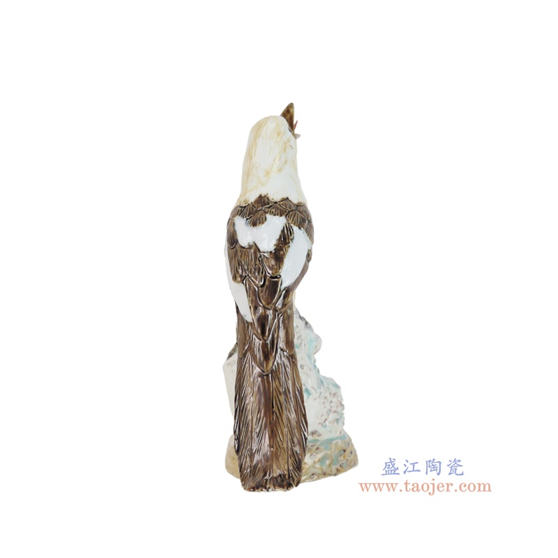  RZSM03-A  窑变白鸦小鸟雕塑       