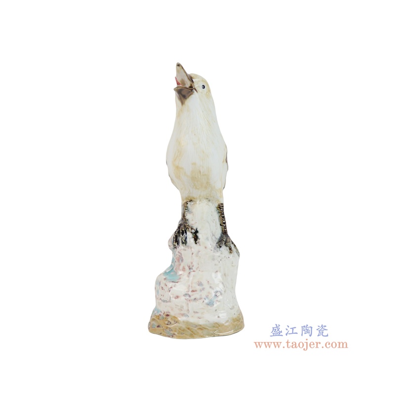  RZSM03-A  窑变白鸦小鸟雕塑       