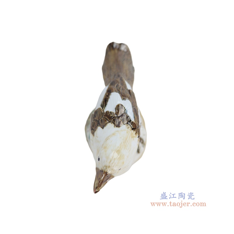  RZSM03-A  窑变白鸦小鸟雕塑       